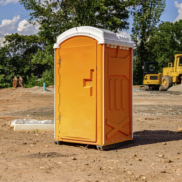 are there any restrictions on what items can be disposed of in the portable restrooms in Tarpey Village